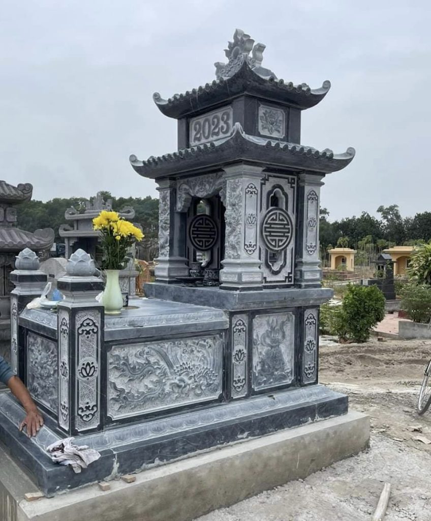 Mộ đá 2 mái nguyên khối