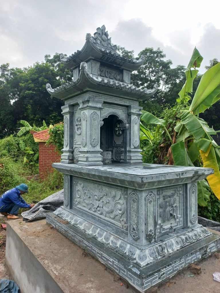 Mẫu lăng mộ đá hai mái đẹp năm 2025