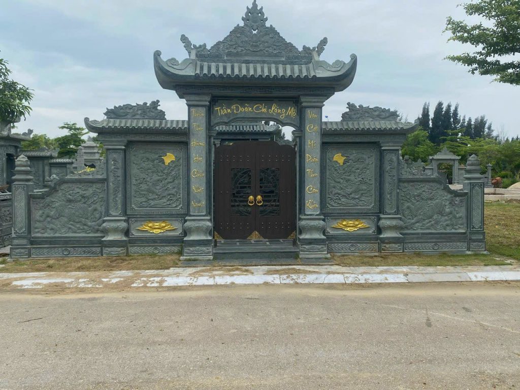 Mẫu cổng tam quan đá đẹp